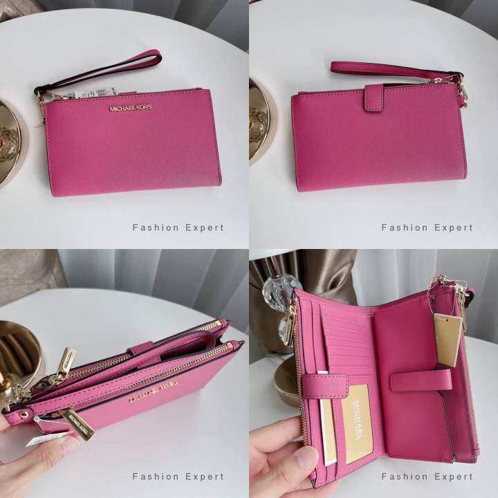 ของแท้100-กระเป๋าสตางค์-michael-kors-jet-set-travel-large-double-zip-wristlet-35f8gtvw0l