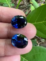 ไพลิน สีน้ำเงิน LAB ของเทียม  CREATED BLUE SAPPHIRE BRILLIANT OVAL CORUNDUM  7X5 mm 1 PIECES