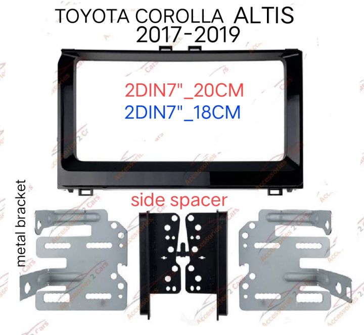 หน้ากากวิทยุ TOYOTA COROLLA ALTIS ปี 2017-2019 สำหรับเปลี่ยนเครื่องเล่นทั่วไป แบบ 2DIN7