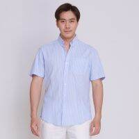 Manfair Shirt - The Stripe เสื้อเชิ้ตแขนสั้นผ้า Cotton Oxford 100% (MF034)