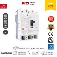 MITSUBISHI NV125 SV 3P 30mA เซอร์กิตเบรคเกอร์กันดูด ป้องกันไฟรั่ว (ELCB ) 100-240V