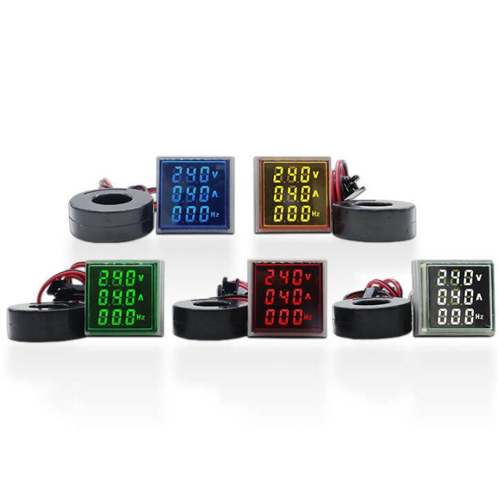 Digital 22mm AC50380V Volt 0100A 099HZ Voltmeter Ammeter Current