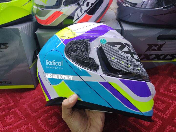 Axxis Eagle SV Radical Full Face Dual Visor Pearl Fluor Yellow Lazada PH