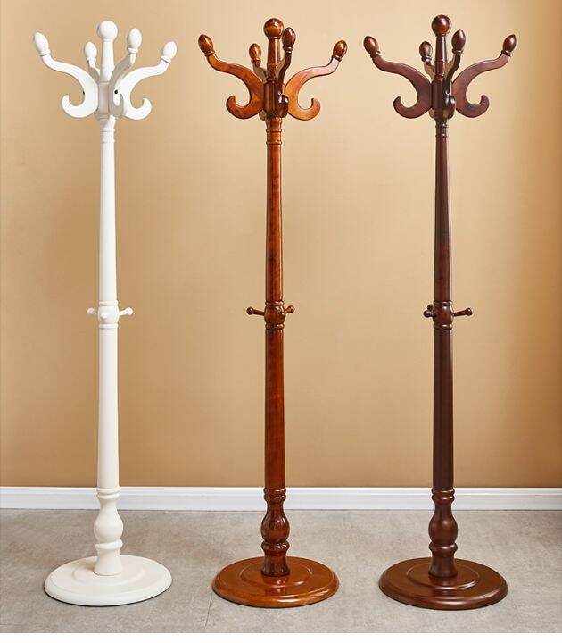 New Solid Wood Floor Coat Rack Wooden Assembled Bag Rack Vertical