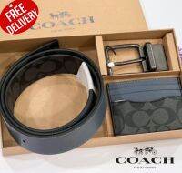 ชุดเซ็ทเข็มขัด Coach C8278 Boxed Card Case And Belt Gift Set In Colorblock Signature Canvas