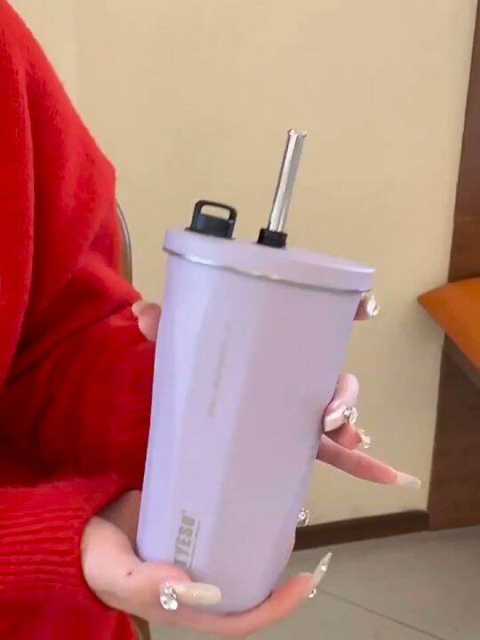 Tyeso Coffee Mug 600ml Retractable Straw With 6xGifts 304 Stainless