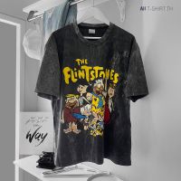 เสื้อโอเวอร์ไซส์ The Flintstones งานฟอกดำ