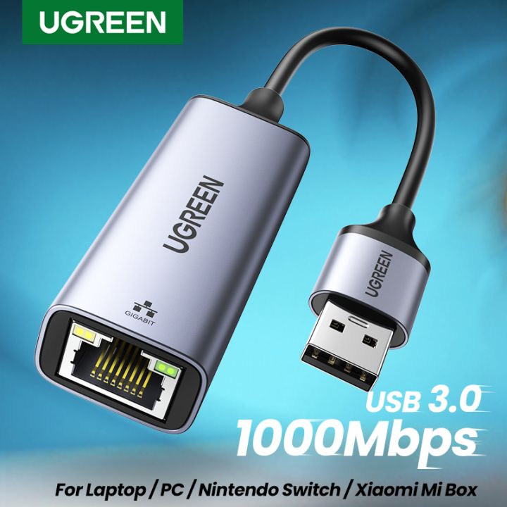 UGREEN Network Gigabit USB 3.0 to Ethernet RJ45 Adaptor 10/100/1000Mbps Lan Adapter for Nintendo Switch, Macbook, Mac Pro， Mac mini, iMac, XPS, Surface Pro, Notebook PC and