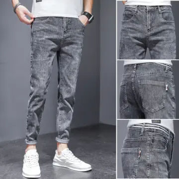 Mens cropped hot sale denim jeans