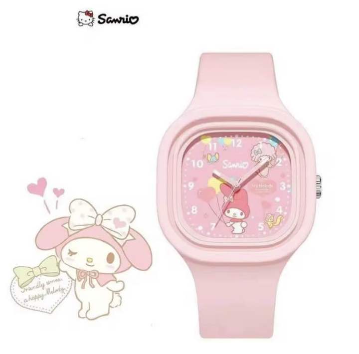 พร้อมส่ง-นาฬิกาข้อมือแบบเข็ม-ลายการ์ตูน-sanrio-สำหรับเด็กโตถึงผู้ใหญ่-หน้าปัทม์ใหญ่