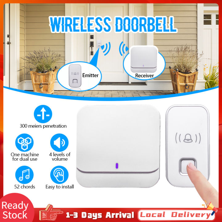 UK Malaysia Plug Wireless Doorbell Smart 300M Long Range Ring Home