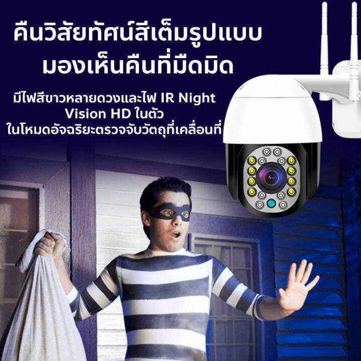 กล้องวงจรปิด-ไร้สาย-5ล้านพิกเซล-ip-camera-wifi-ฟังก์ชันคืนวิสัยทัศน์-night-vision-มองเห็นในที่มืด-ติดตามการเคลื่อนไหวอัตโนมัติ-หมุนได้360