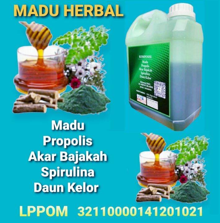 Madu Herbal Hijau isi 1kg Akar Bajakah Spirulina Daun Kelor dan Propolis Lazada Indonesia