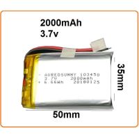 แบตเตอรี่ 103450 3.7v 2000mAh แบต MP4 GPS แบตเตอรี่ MP3 Bluetooth Stereo DIY Gift Li-polymer Rechargeable Battery Li-Po แบตเตอรี่กล้อง กล้องติดรถยนต์ สินค้าใหม่ สินค้าพร้อมส่ง จัดส่งไว