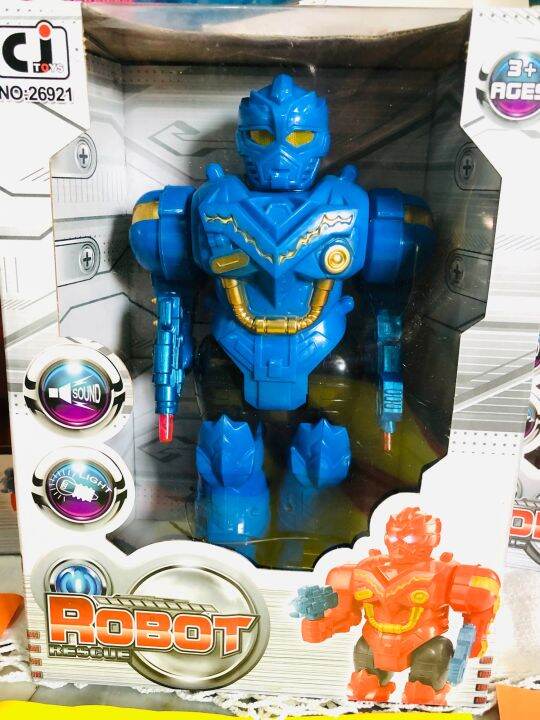 หุ่นยนต์ของเล่น-เดินได้-มีเสียงมีไฟ-robot-rescue