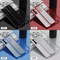 Samsung Galaxy S22 Ultra (เรือจากประเทศไทย) Luxury Plating Square Frame Silicone Transparent Case For Samsung Galaxy S22 Ultra S21 FE S21 Ultra S21 Plus Coque Clear Back Cover S21+