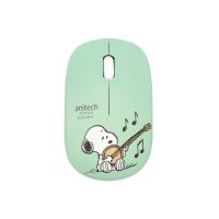 Anitech x Peanuts เมาส์ไวเลสไร้สาย 2.4G รุ่น SNP-W228-MI สีมิ้นท์