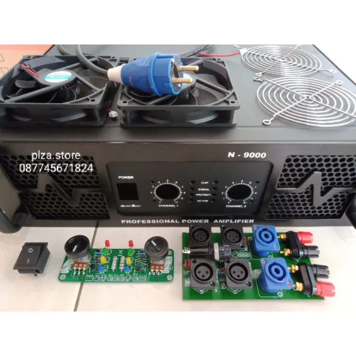 Bok power amplifier tipe N9000 lengkap aksesoris ukuran 3U Box power