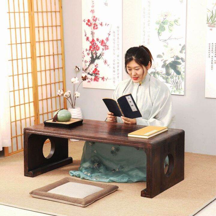 Solid Wood Tatami Table Bay Window Small Tea Table Stool Table Home