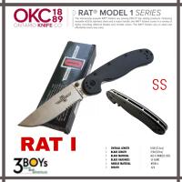 มีด ONTARIO แท้ รุ่น RAT 1 SS ใบมีด ขนาดใหญ่ AUS-8 หนา 2.9 mm. เปิดมือเดียว FRAME LOCK แข็งแรง ทนทาน