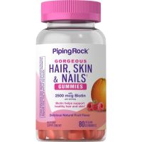 Gorgeous Hair, Skin &amp; Nails Gummies with 2,500 mcg. Biotin (80ชิ้น)