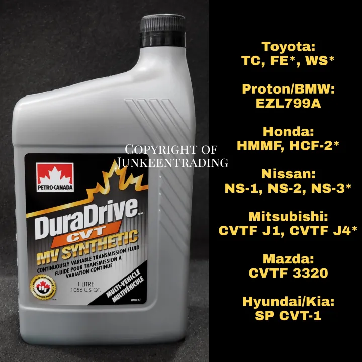 Petro-Canada DuraDrive MV Synthetic CVT Fluid (1L) Proton BMW EZL799A ...