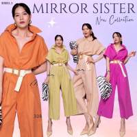 ?️Mirrorsister #30801.1 ชุดจัมพ์สูททรงเก๋ จั้มสูทขายาว ชุดไปเที่ยว ชุดไปงาน สีสดใส