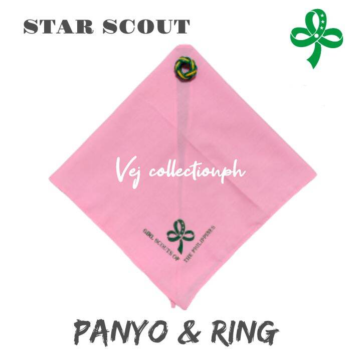 SCOUTING ACCESORIES / GIRL SCOUT PANYO WITH RING / PIN / RING SLIDER