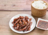 หมูแดดเดียว 100 กรัมซีนถุงให้อย่างดี