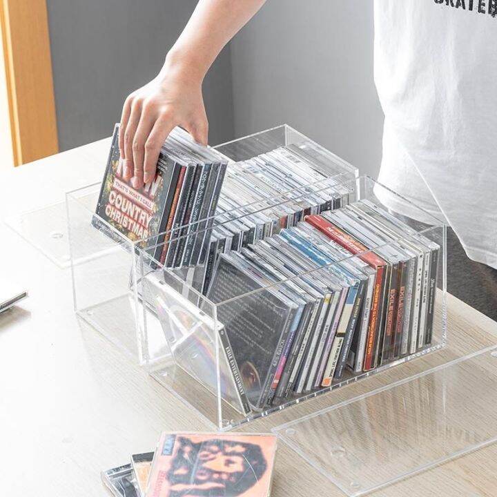 Transparent Acrylic CD Storage Box Home DVD Storage Disc Optical Disk