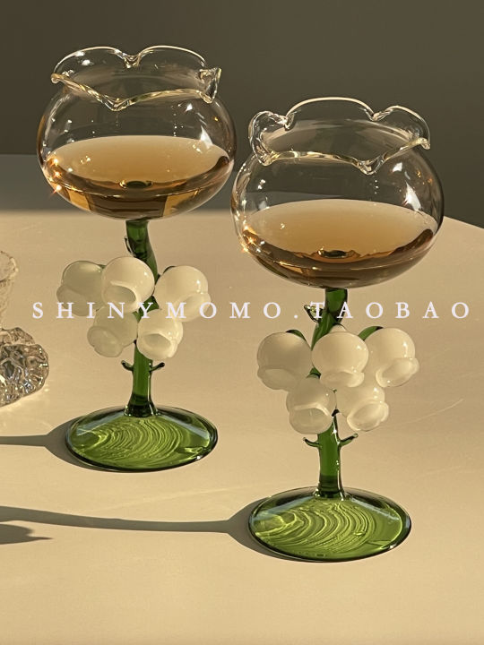 Creative Lily of The Valley Glass Wine Glass Champagne Goblet