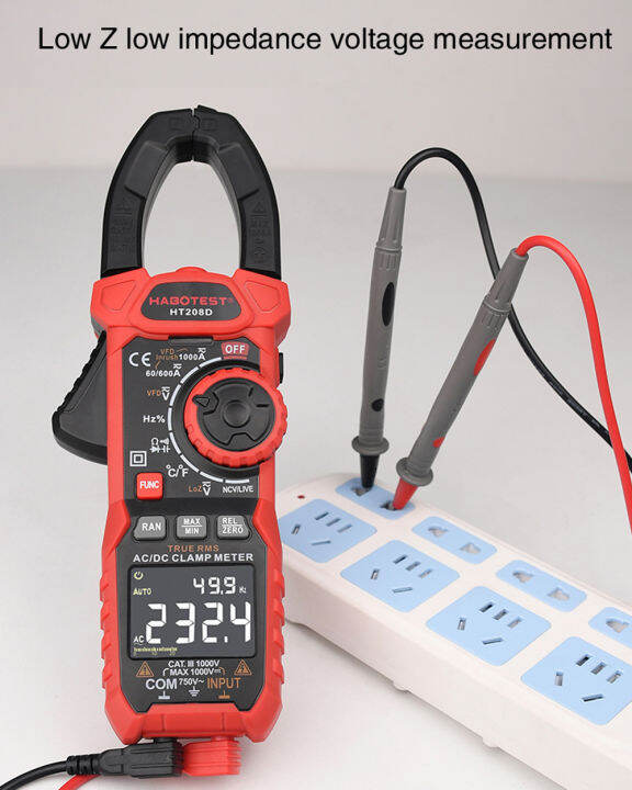 habotest-ht208d-digital-clamp-meter-ac-dc-true-rms-มัลติมิเตอร์ดิจิตอลแบบแคมป์มิเตอร์-แบบออโต้รุ่น-th208d