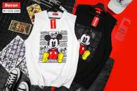 ?B11123 เสื้อกล้ามขาวดำ MICKEY MOUSE WILLIE?