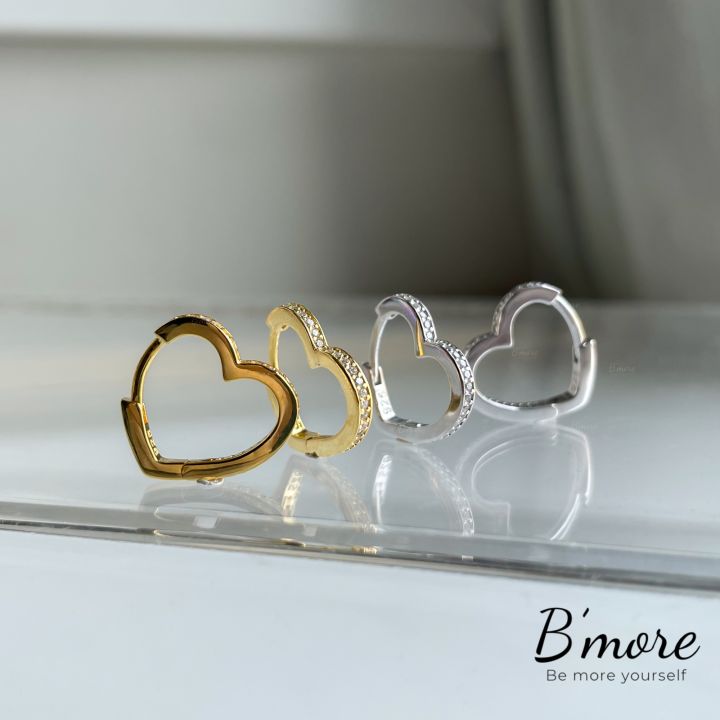 bmore-cz-heart-hoop-silver-925