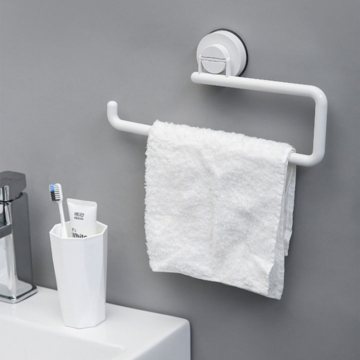 Suction Cup Toilet Paper Holder White Bathroom ABS