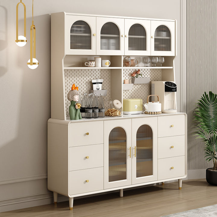 Creamy Style Sideboard High Cabinet All-in-One Wall-Side Multi ...