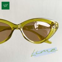 Somethingsgold : ‘Lime’ vintage Green Cat Eye Sunglasses แว่นตากันแดดสีเขียววินเทจ