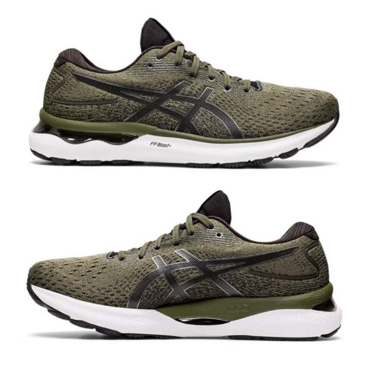 รองเท้าวิ่งชาย-asics-gel-nimbus-24-สี-olive-1011b359-300-ของแท้-มือ-1-พร้อมกล่อง