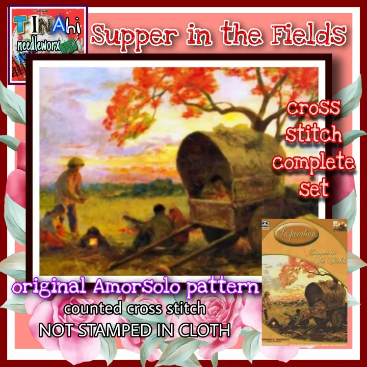 Supper in the Fields original pattern counted cross stitch complete set