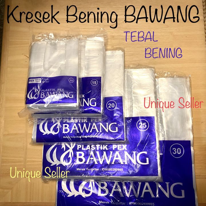 Kresek Bening Pe Pex Uk 10 15 20 25 30 35 Bawang Kantong Plastik