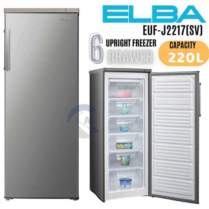 ELBA Upright Freezer 200L / EUFJ2217(SV)/ PETI BEKU / FREEZER Lazada