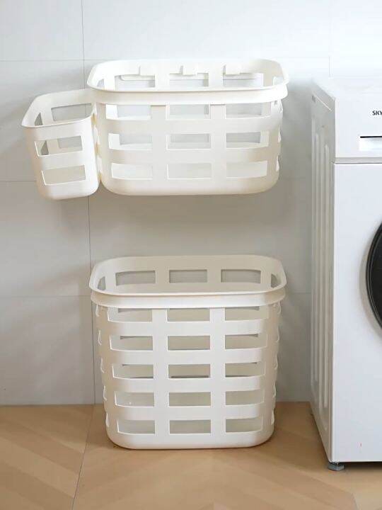 Medium & Big Size Japanese Style Wall Mounted Laundry Basket Save Space