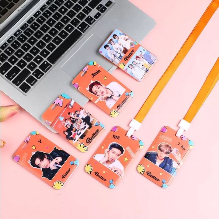 พร้อมส่ง-ที่ใส่บัตร-สายคล้อง-ซองใส่บัตร-ป้ายห้อยบัตร-bts-butter-ถูกที่สุด