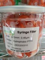 13 mm PTFE  Hydrophobic Syringe Filter 0.45um , 100 pcs/pk ** ไม่สามารถออกใบกำกับภาษีได้**