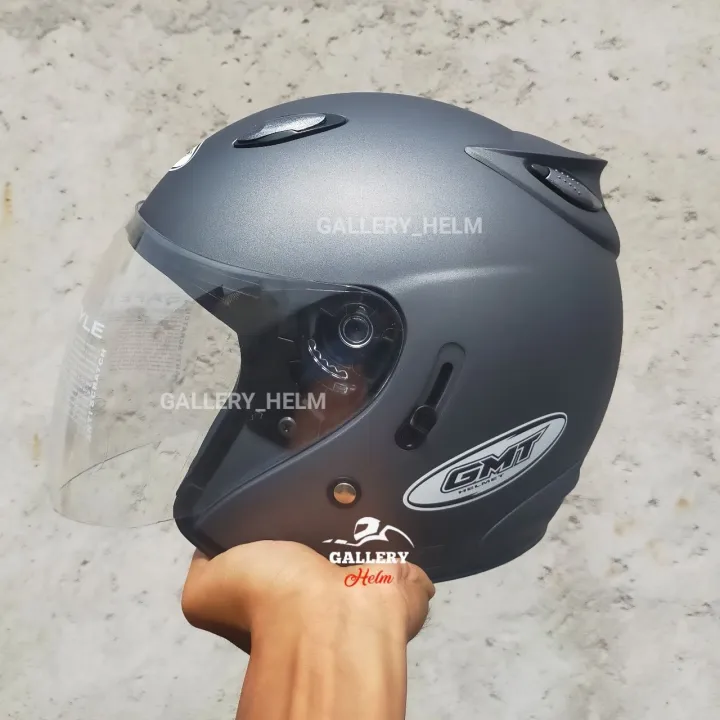 Helm Gmt Gunmetal Doff Helm Half Face Model Ink Centro Lazada Indonesia