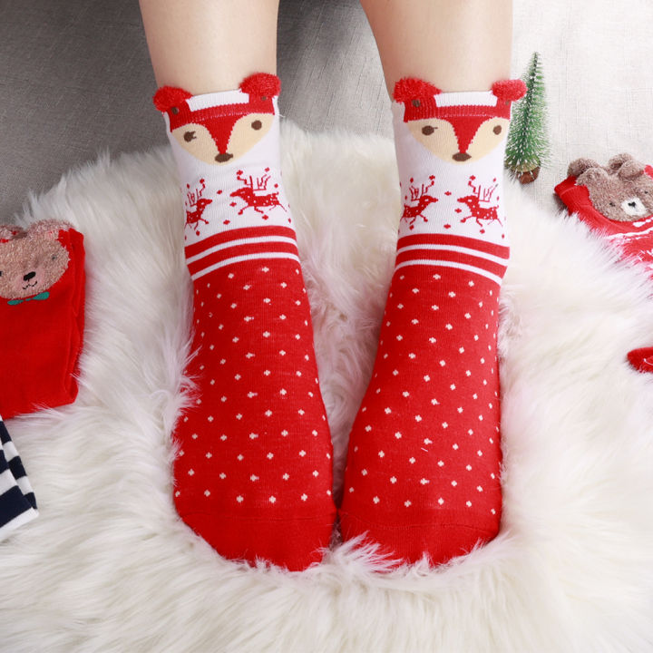 Lovely girls house♡】Christmas Animal Cartoon Pattern Socks for Women ...