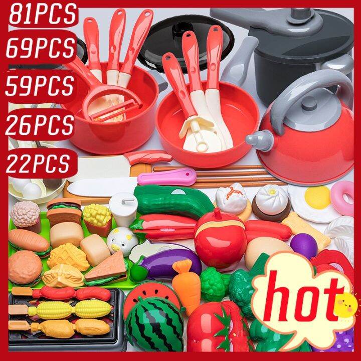 5 Styles Kids Kitchen Toys Set Simulation Food Barbecue Cookware Cooking Role Play Cookware Set