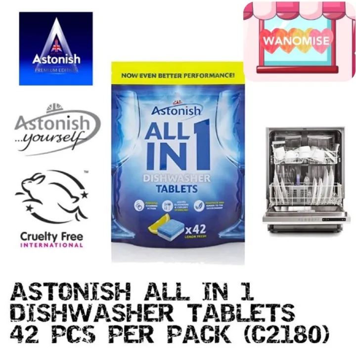🛒ASTONISH All in 1 Dishwasher Tablets x42 TABS C2180 Lazada