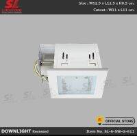 SL-6-SW-G-612-E27 Recessed Downlight Aluminium Glass LEDโคมไฟฝังดาวน์ไลท์ฐานทรงสี่เหลี่ยมตัวโคมสีดำ แบบมีกระจก มาพร้อม Reflector ภายในโคม ไม่รวมหลอด SL