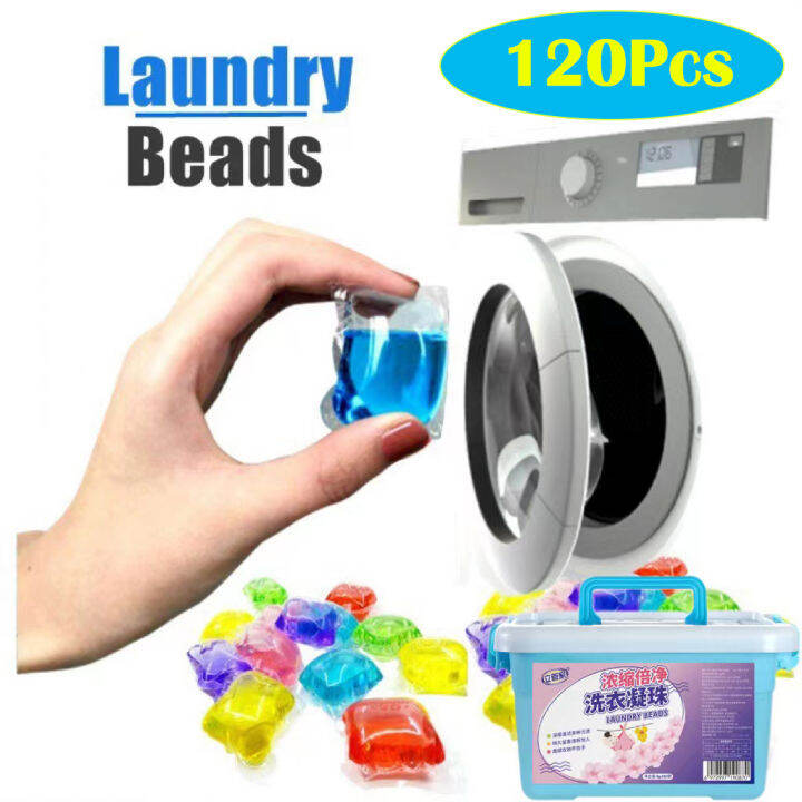 120 Pcs Laundry Bead Laundry Gel Beads Magic Washing Cleaner Lasting